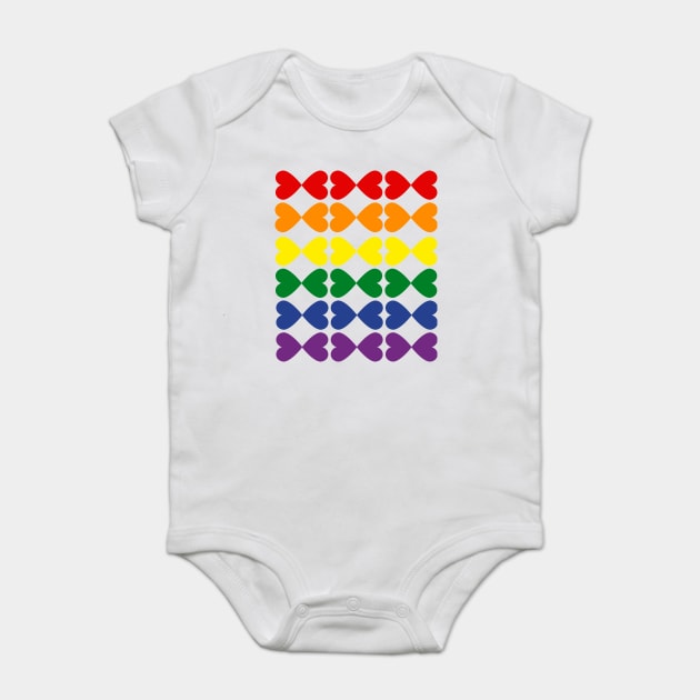 Pride Hearts Design LGBT Baby Bodysuit by WarFX Designs